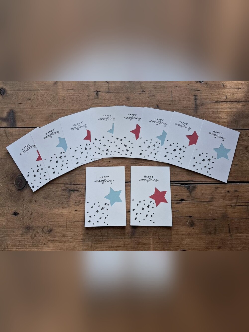 Handcrafted 'Happy Everything' Patriotic Star Cards - Set Of 10 🇺🇸